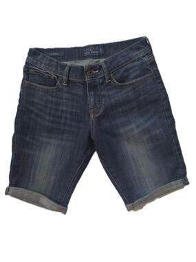 Lucky Brand Bermuda Shorts Womens 0/25 Blue Denim 5-Pocket Flat Front Zip
